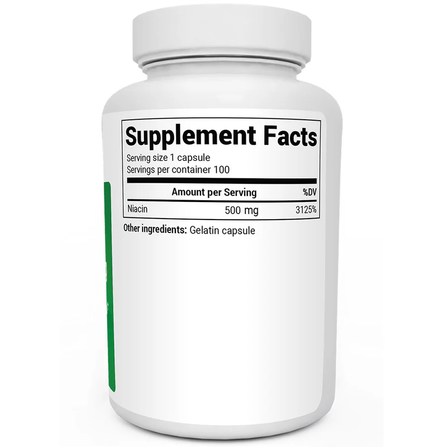 【新品上市!】煙酸 - 500 毫克維生素 B3 - 100 粒明膠膠囊(Niacin - 500 mg of Vitamin B3 - 100 Gelatin Capsules)