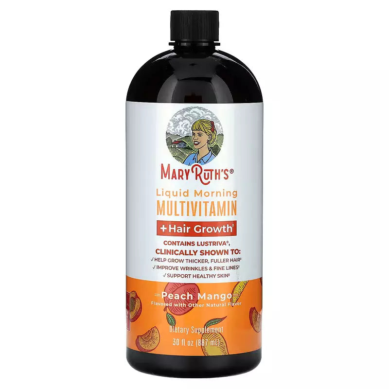MaryRuth's, Liquid Morning Multivit + HairGrowth , PeachMango, 887 ml, Exp"2026