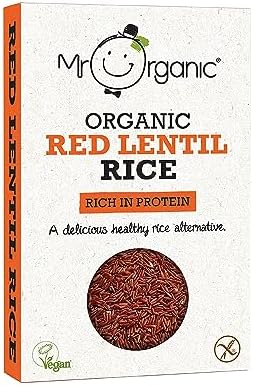 Mr Organic - Organic Mr Organic Red Lentil Protein Rice 250g - Non GMO & Preservative Free - Gluten Free & Vegan - Made With Red Lentil Flour