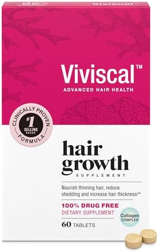 Viviscal Hair Growth Supplements For Women For Thicker, Fuller Hair, Nourishes Thinning & Loss, With Proprietary Collagen Complex, 180 Tablets, 3 Month Supply