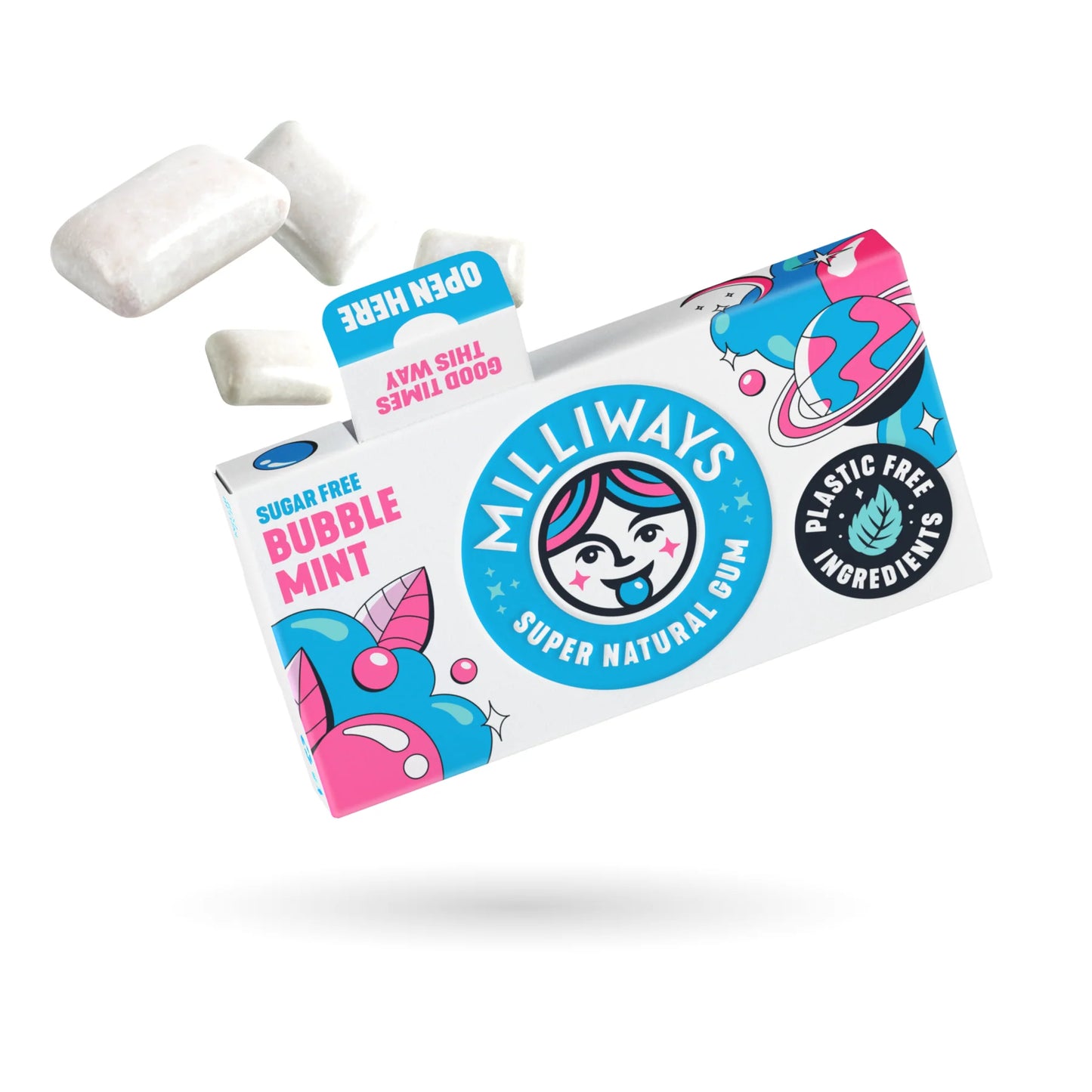Milliways Sugar Free Bubblemint Chewing Gum 19g