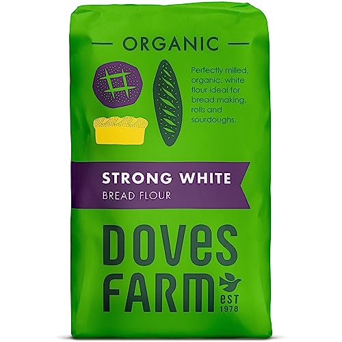 Doves Farm Organic Strong White Bread Flour | British Sourdough Bread & Roll Making Flour | Ideal for Artisan Breadmaking | Unbleached Bread Flour | 52.91 Oz (1.5kg)