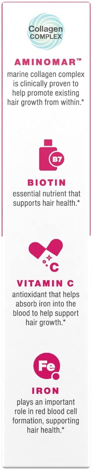 Viviscal Hair Growth Supplements For Women For Thicker, Fuller Hair, Nourishes Thinning & Loss, With Proprietary Collagen Complex, 180 Tablets, 3 Month Supply