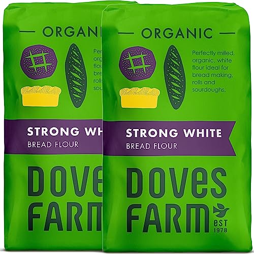 Doves Farm Organic Strong White Bread Flour | British Sourdough Bread & Roll Making Flour | Ideal for Artisan Breadmaking | Unbleached Bread Flour | 52.91 Oz (1.5kg)