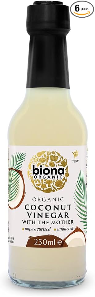 Biona Organic Coconut Vinegar 250ml - Vinegar With The Mother - Unpasteurised & Unfiltered - Unique Tropical Aroma - For Dressings & Marinades