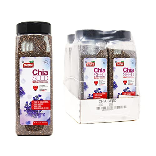 Badia Chia Seed, 22 oz – High Fiber, Omega-3, Protein, Energy Boost - Smoothies, Yogurt, Baking, Oatmeal