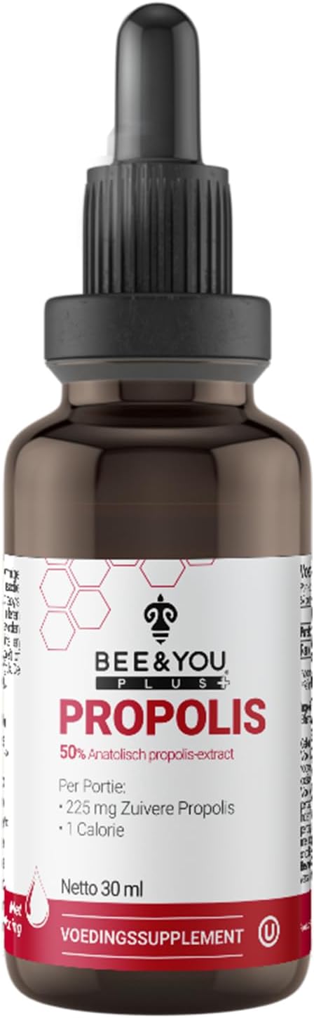 BEE&You, Propolis Liquid Extract Drops, 50% Pure Propolis, Ultra Plus Strength, Immune Support Supplement, Sore Throat, Allergy Relief, Respiratory, Antioxidants, Keto, Paleo, Gluten-Free, 1 Fl Oz
