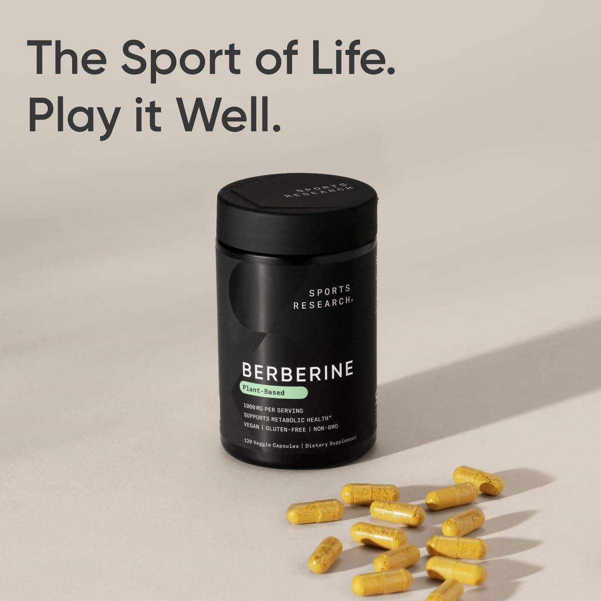 Sports Research Berberine Supplement with Coconut Oil - Herbal & Ayurvedic Metabolic Health Support - Berberine 500mg, 90 Softgels - Gluten-Free, Non-GMO Berberine Powder