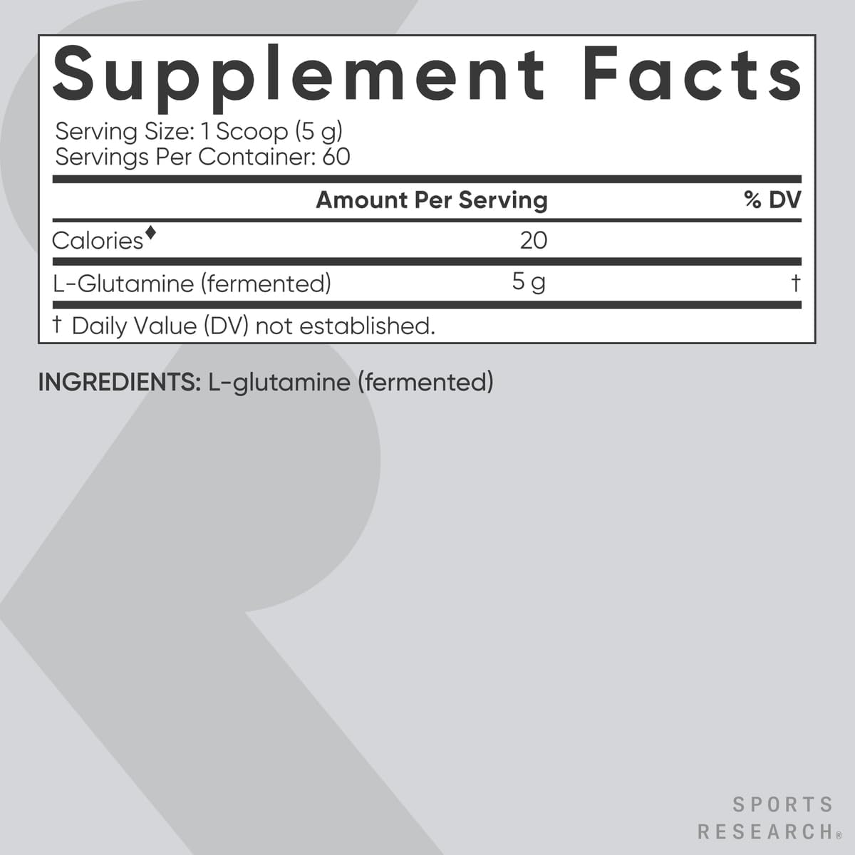 Sports Research L-Glutamine - Workout Recovery, Immune Health & Gut Health Support - 5 G Per Serving - 17.64 Oz