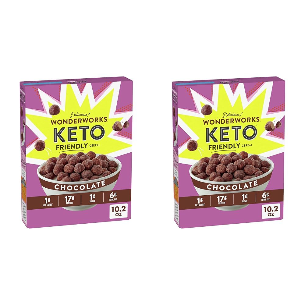 Chocolate Wonderworks Keto Friendly Breakfast Cereal, Keto Friendly Snack, 1g sugar, 10.2 oz