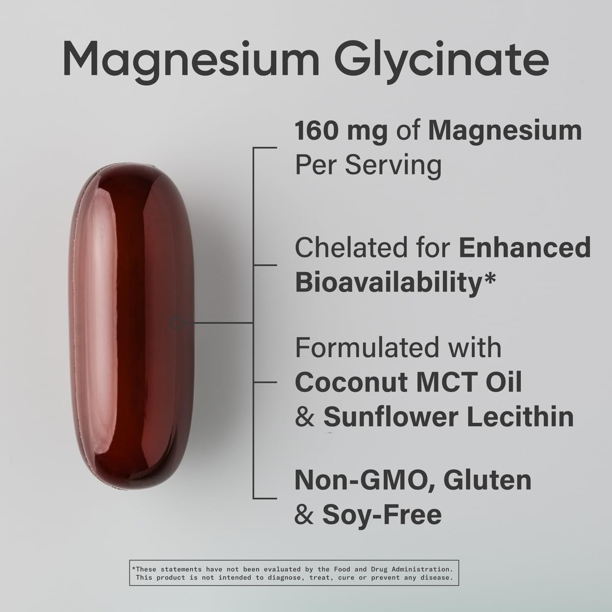 Sports Research® Magnesium Glycinate - Supports Restful Sleep & Enzymatic Processes - 160 mg Chelated Magnesium - Vegan Capsule - 90 Count
