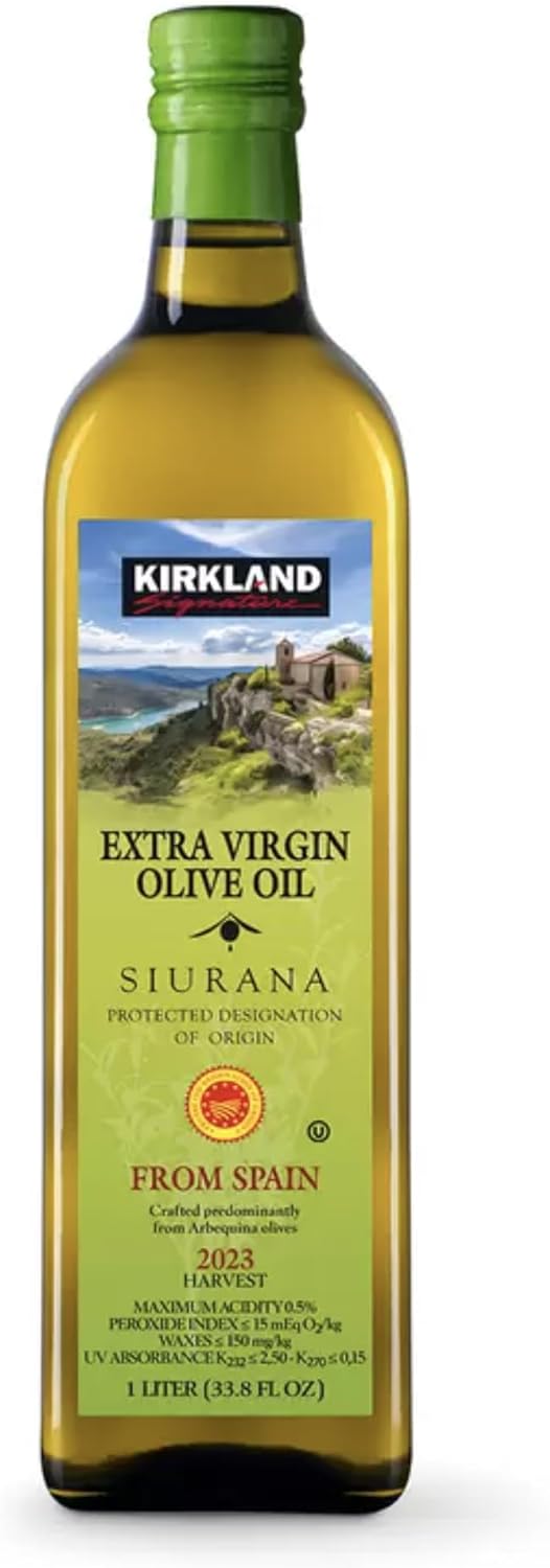 Kirkland Signature Extra Virgin Siurana Olive Oil, 1L (33.8 fl oz) Sold By Slamtech