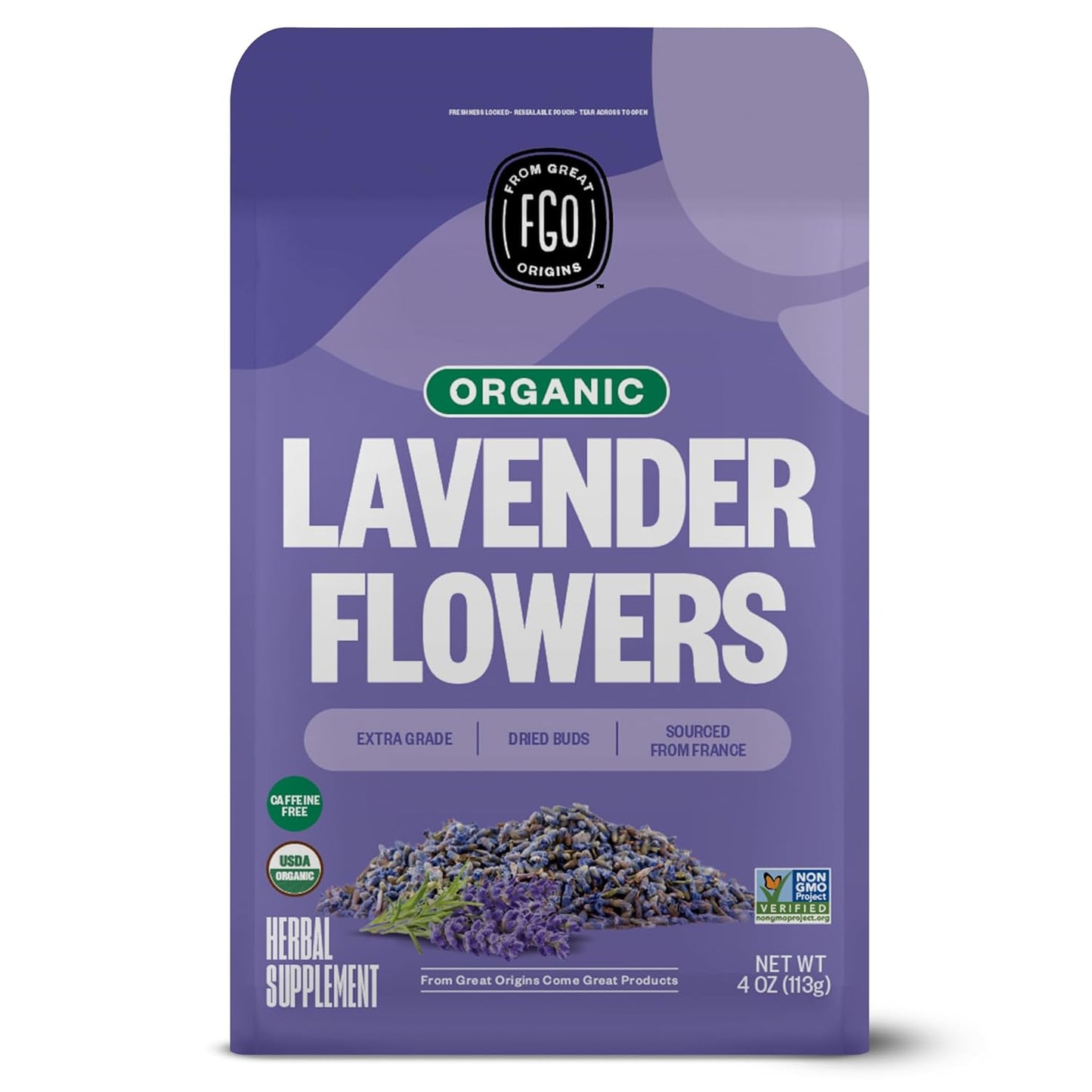 FGO Organic Nettle Leaf Tea, 100 Count, Eco-Conscious Tea Bags, Caffeine Free, Resealable Bag, Packaging May Vary (Pack of 1)