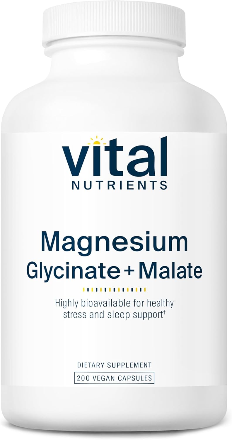 Vital Nutrients - Magnesium (glycinate/Malate) 120mg - Formulated to Support Teeth, Bones, and Heart Health - Soy Free, Gluten Free, Dairy Free - 100 Vegetarian Capsules
