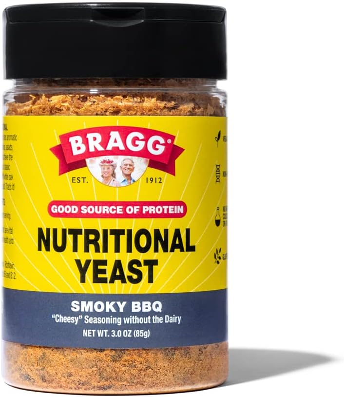 Bragg Premium Nutritional Yeast Seasoning - Vegan, Gluten Free – Good Source of Protein & Vitamins – Nutritious Savory Parmesan Cheese Substitute (Smoky BBQ, 3.0 Ounce (Pack of 1))