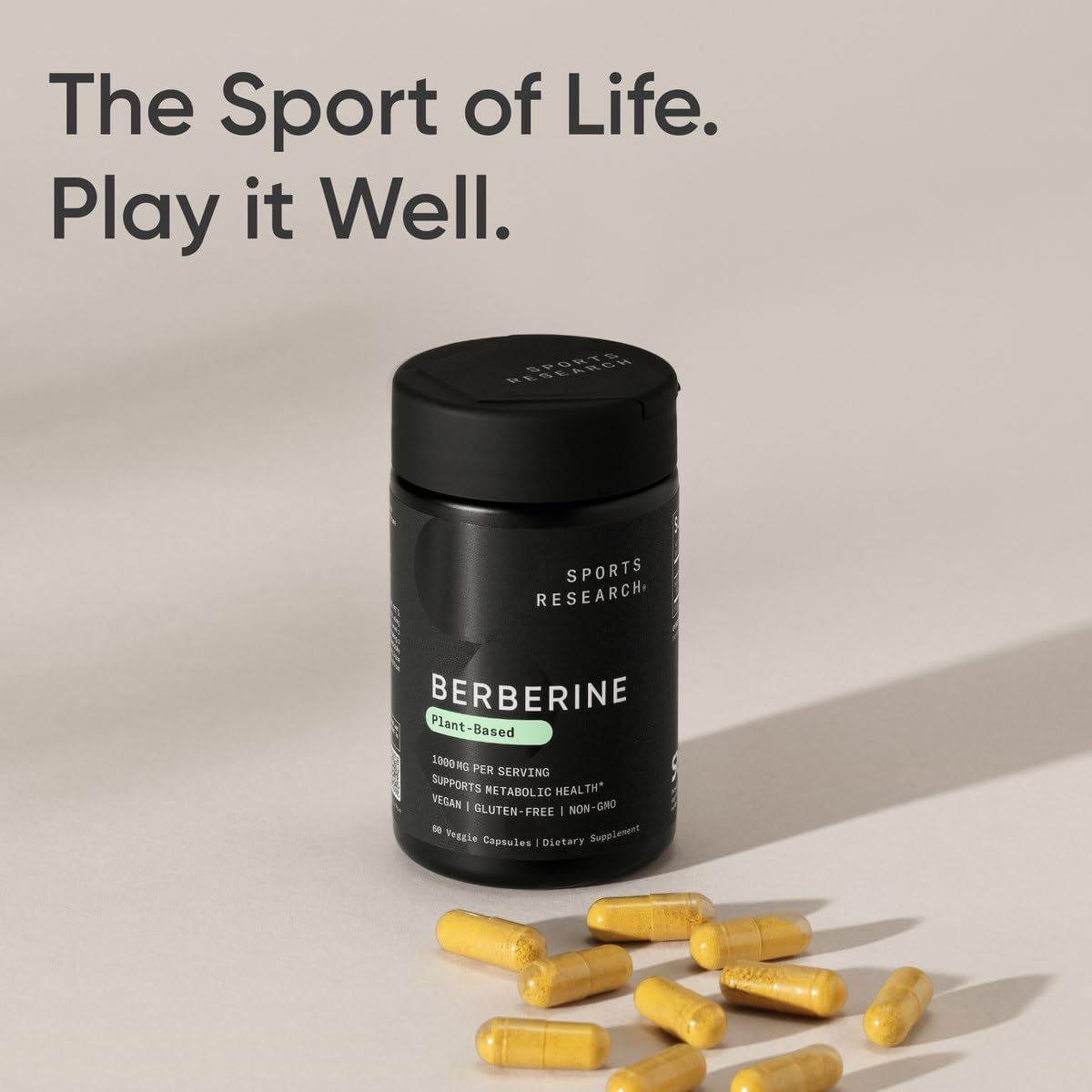 Sports Research Berberine Supplement with Coconut Oil - Herbal & Ayurvedic Metabolic Health Support - Berberine 500mg, 90 Softgels - Gluten-Free, Non-GMO Berberine Powder