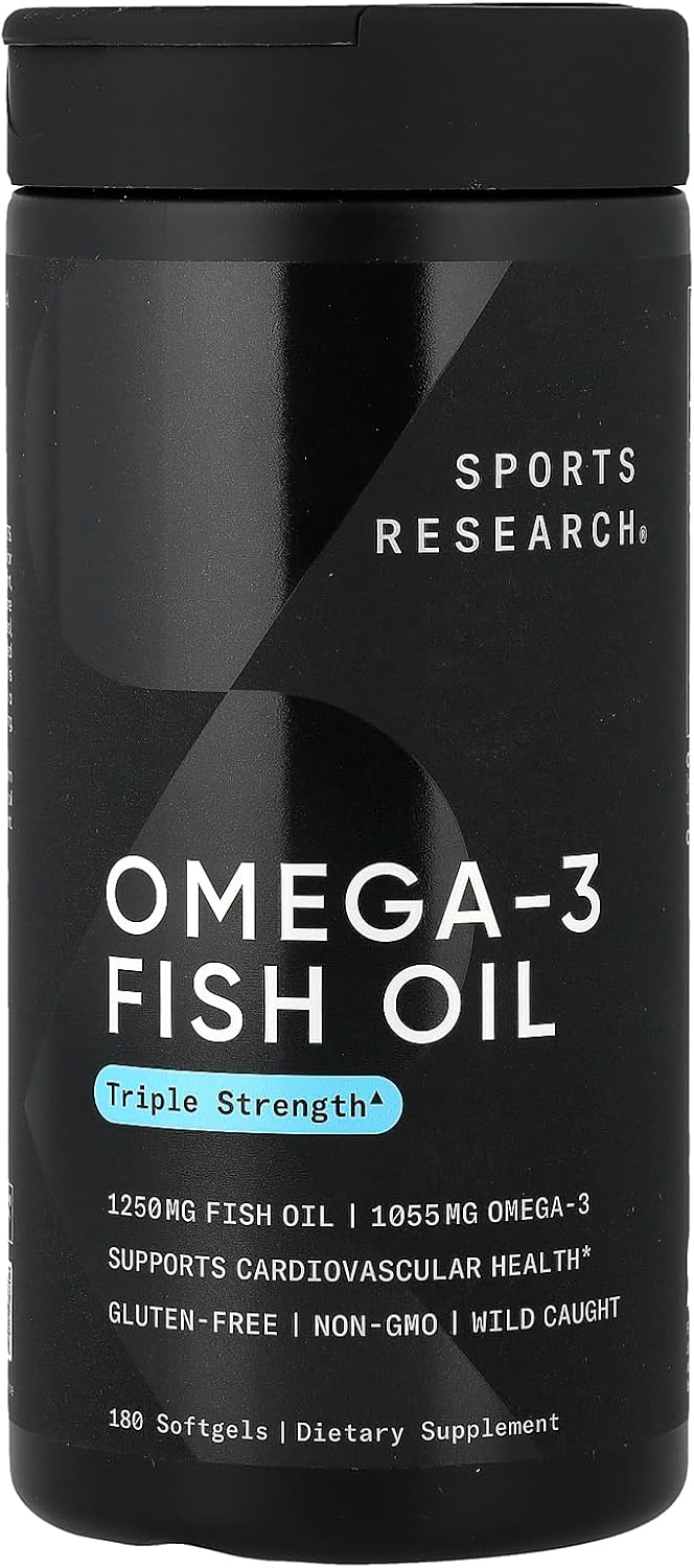 Sports Research Omega-3 Fish Oil, Triple Strength, 30 Softgels