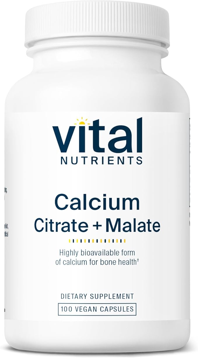 Vital Nutrients Calcium Citrate and Malate Complex 150mg | Vegan Supplement | Support Bone Strength, Muscle and Cardiovascular Health* | Gluten, Dairy and Soy Free | 100 Capsules