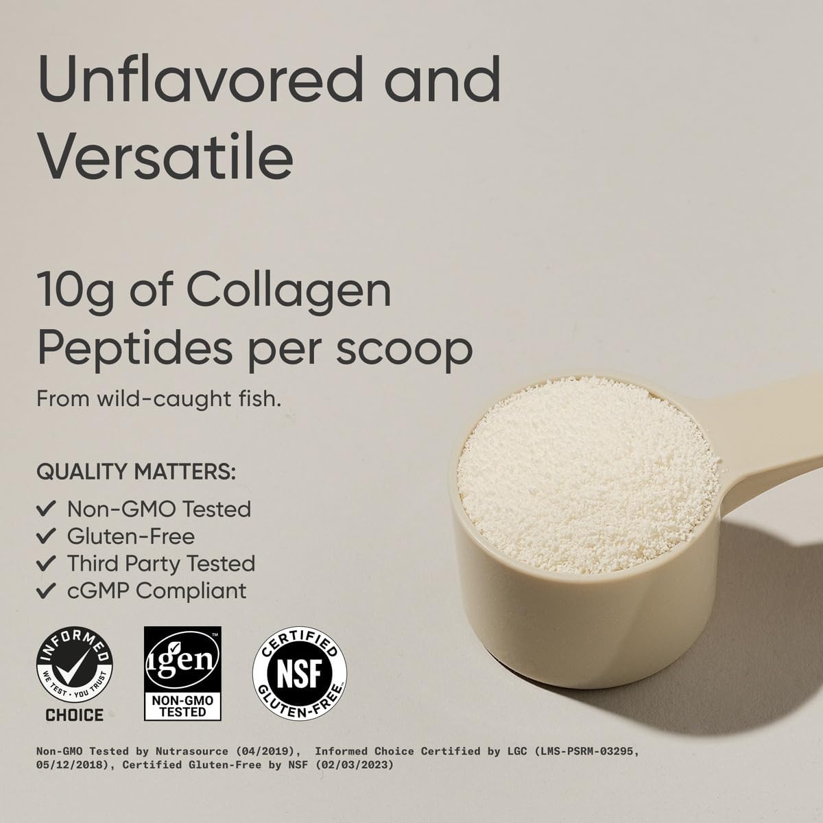 Sports Research Marine Collagen Peptides Powder - Sourced from Wild-Caught Fish, Pescatarian Friendly, Keto Certified & Non-GMO Verified - Easy to Mix in Water or Juice! (34 Servings)