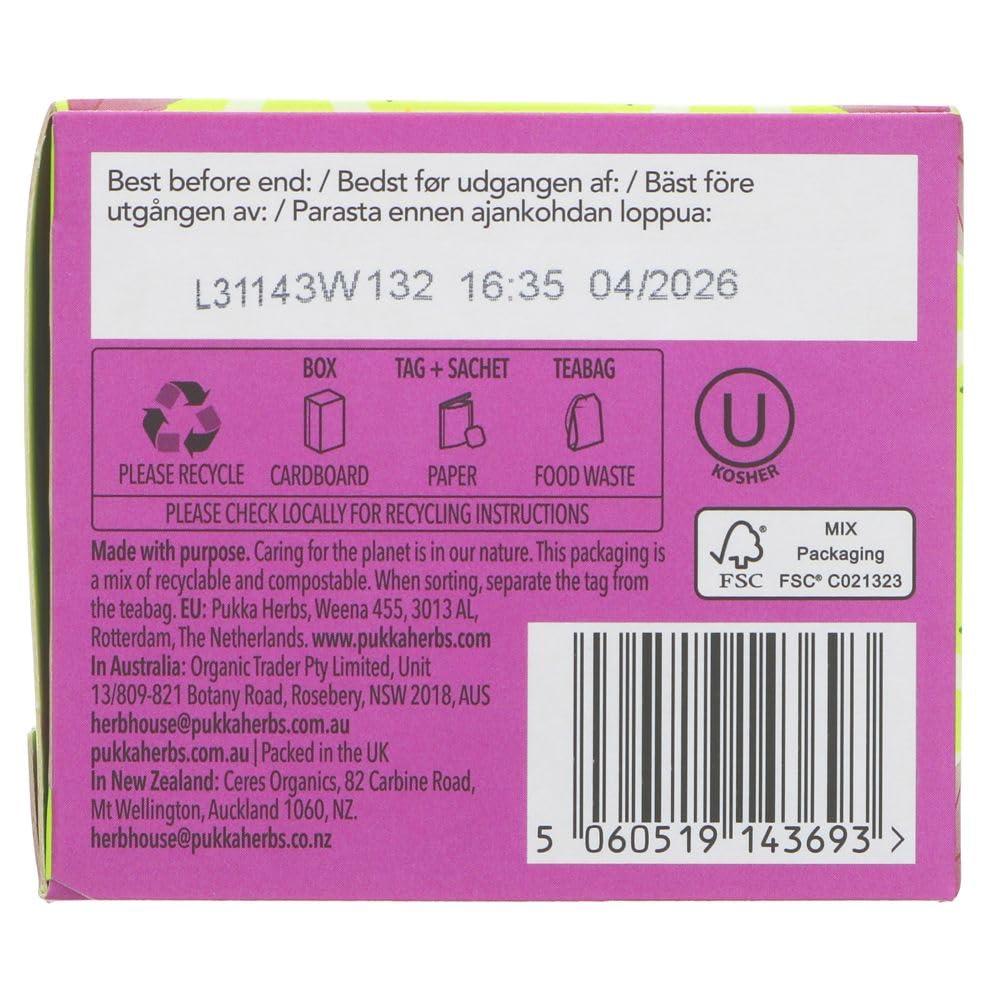 PUKKA Organic Three Tulsi Herb Tea, 20 EA