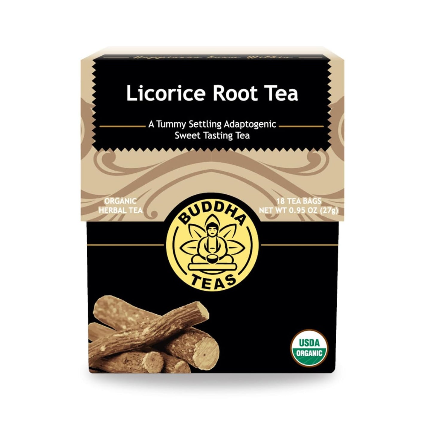 Buddha Teas Organic Dandelion Root Tea – 18 Bleach-Free Tea Bags – Caffeine-Free Tea with a Rich, Earthy Taste, Natural Source of Vitamins, Minerals, and Antioxidants, Kosher, GMO-Free