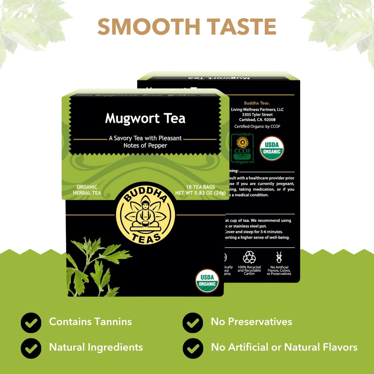 Buddha Teas Organic Dandelion Root Tea – 18 Bleach-Free Tea Bags – Caffeine-Free Tea with a Rich, Earthy Taste, Natural Source of Vitamins, Minerals, and Antioxidants, Kosher, GMO-Free
