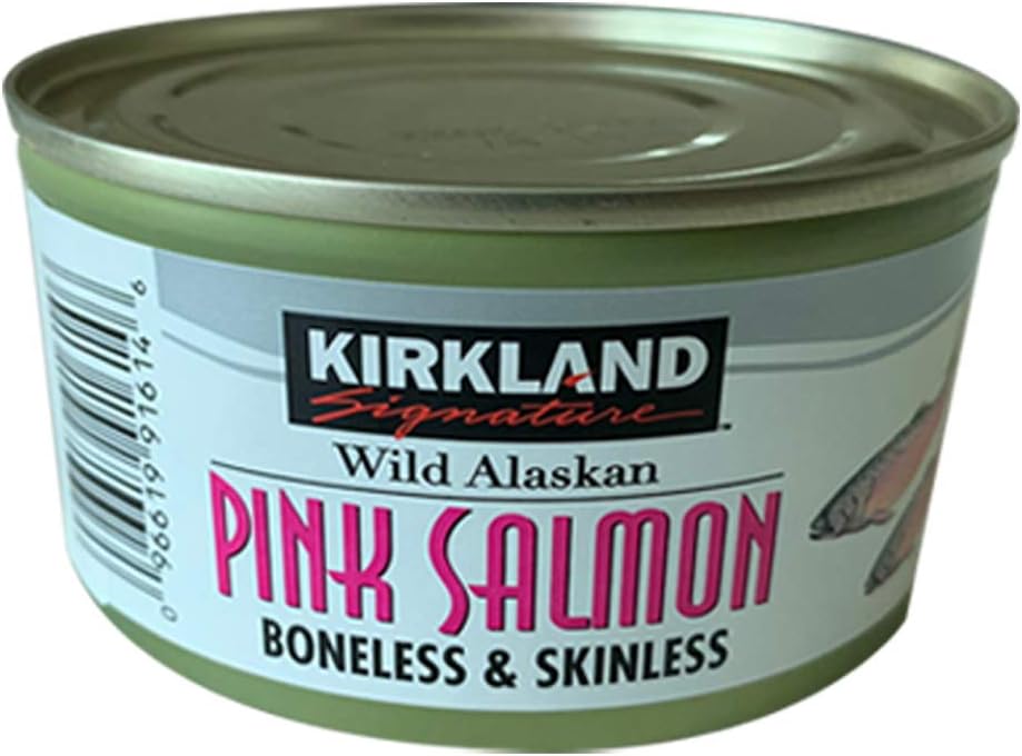 Kirkland Signature Wild Alaskan Pink Salmon - Premium - Boneless & Skinless - 700mg Omega-3s Per Serving - 6 x170g
