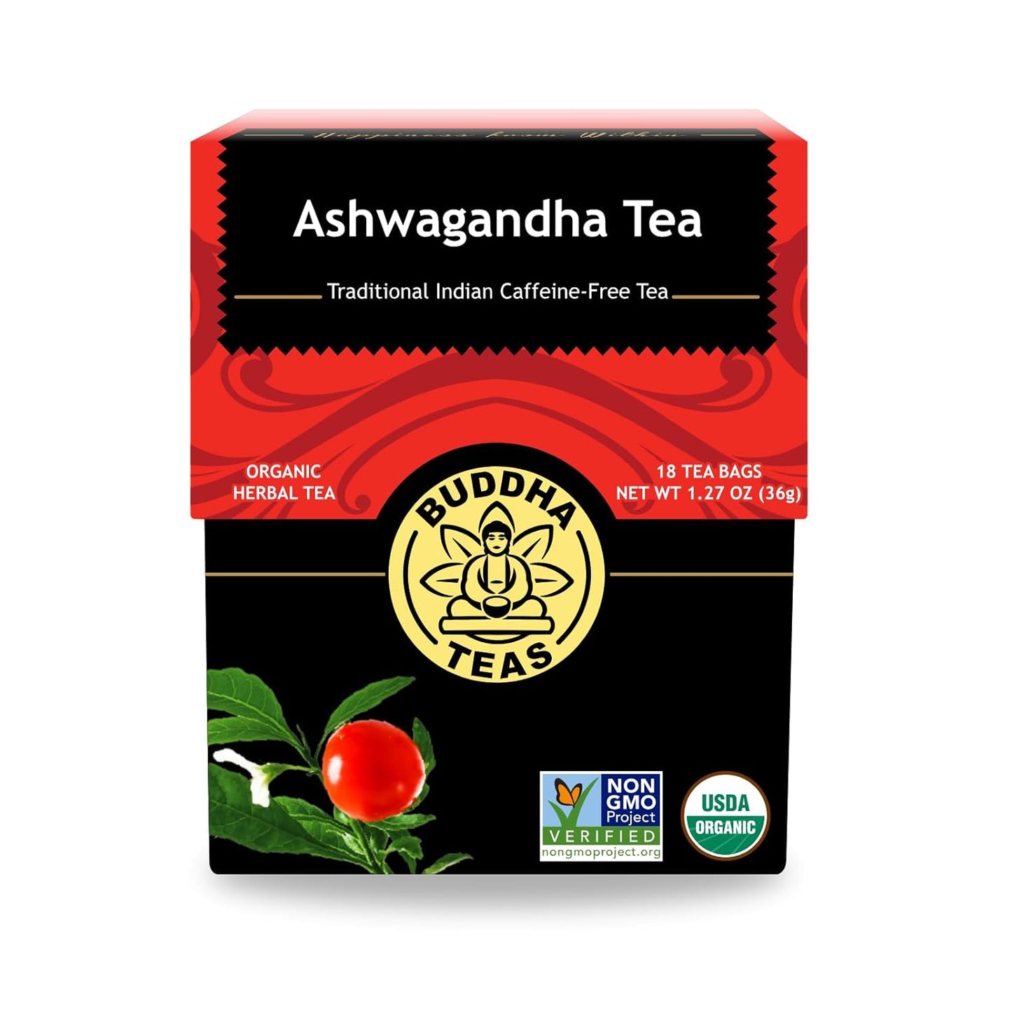 Buddha Teas Organic Dandelion Root Tea – 18 Bleach-Free Tea Bags – Caffeine-Free Tea with a Rich, Earthy Taste, Natural Source of Vitamins, Minerals, and Antioxidants, Kosher, GMO-Free
