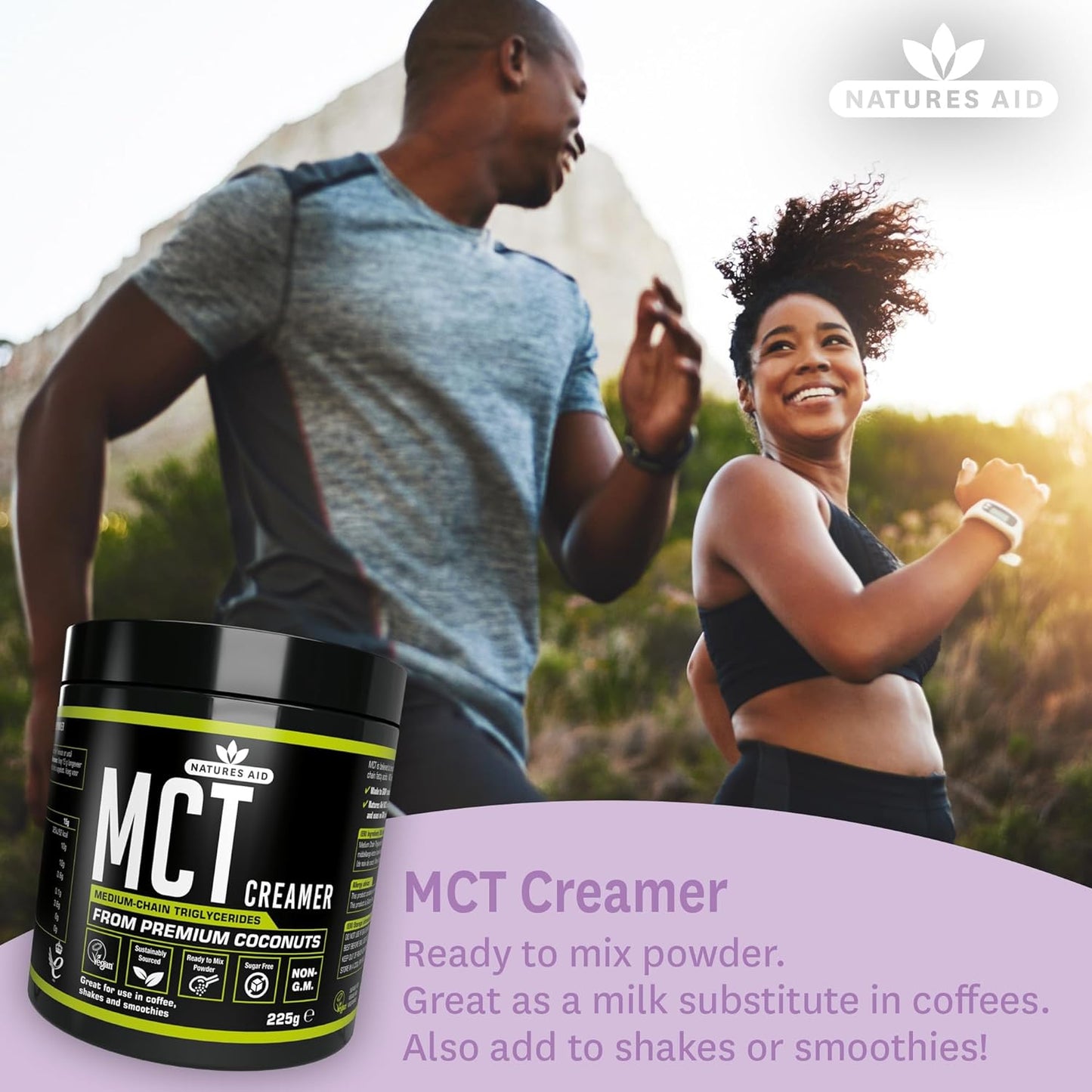 زيت MCT بنسبة 100% من Natures Aid، زيت جوز الهند الفاخر، من مصدر مستدام، يُضاف إلى القهوة أو المخفوقات، نباتي، 500 مل