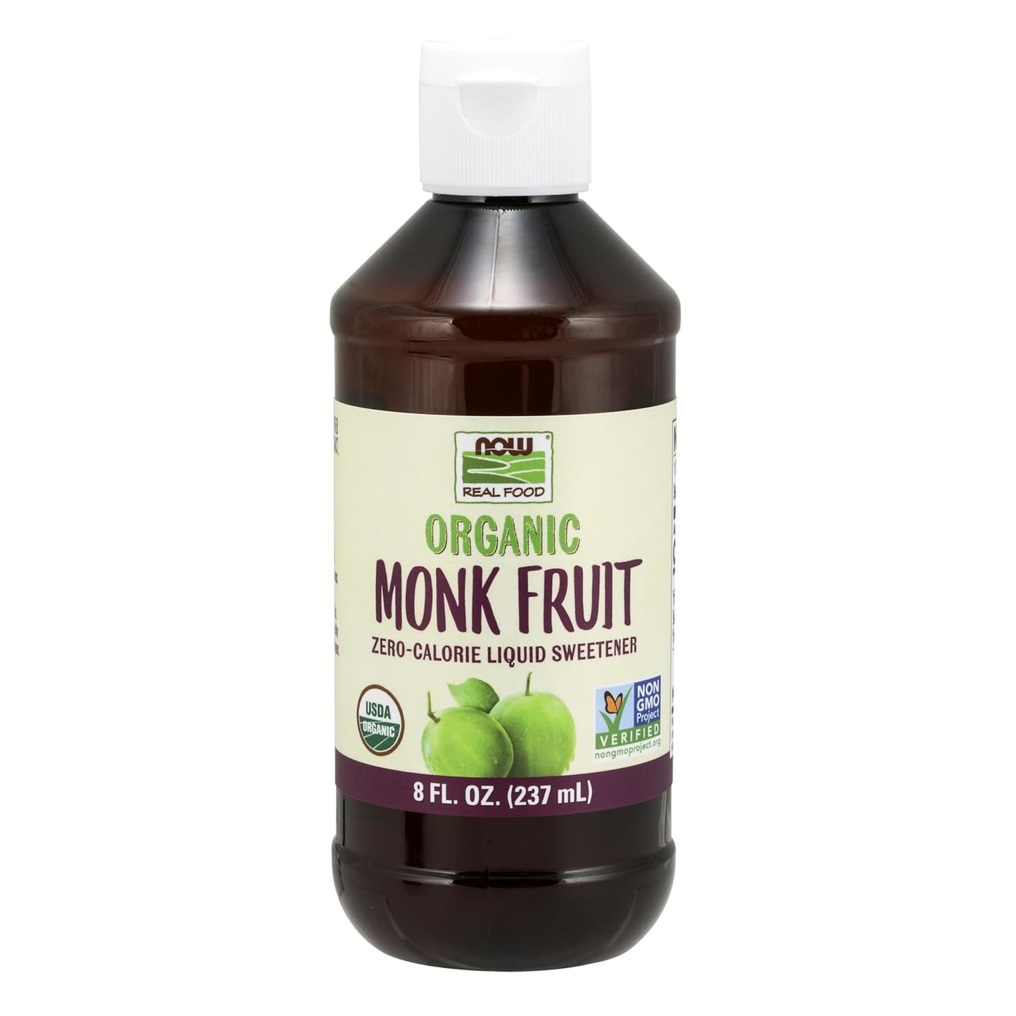 NOW Foods, Certified Organic Monk Fruit Liquid, Zero-Calorie Liquid Sweetener, Non-GMO, Low Glycemic Impact, 2-Ounce