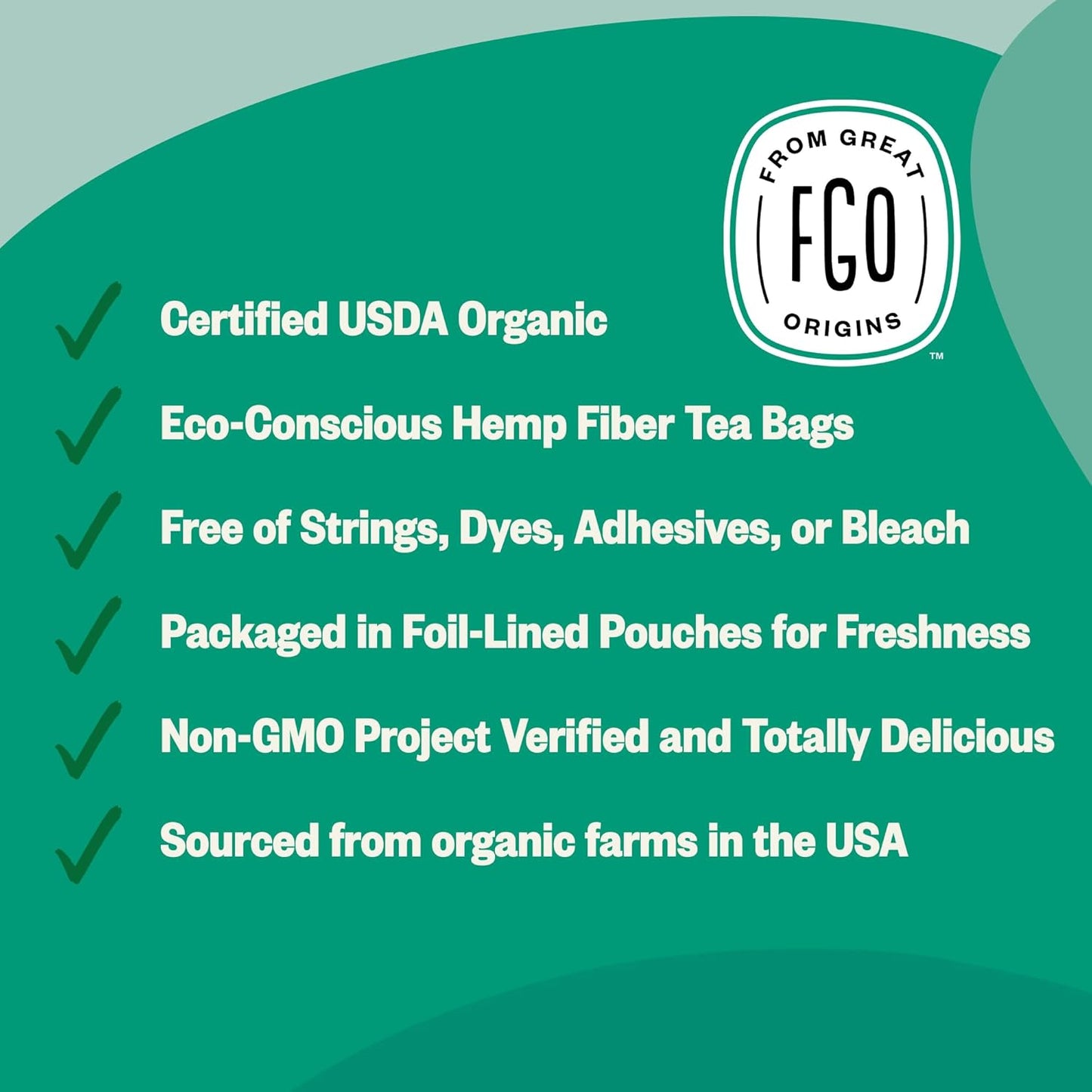 FGO Organic Nettle Leaf Tea, 100 Count, Eco-Conscious Tea Bags, Caffeine Free, Resealable Bag, Packaging May Vary (Pack of 1)