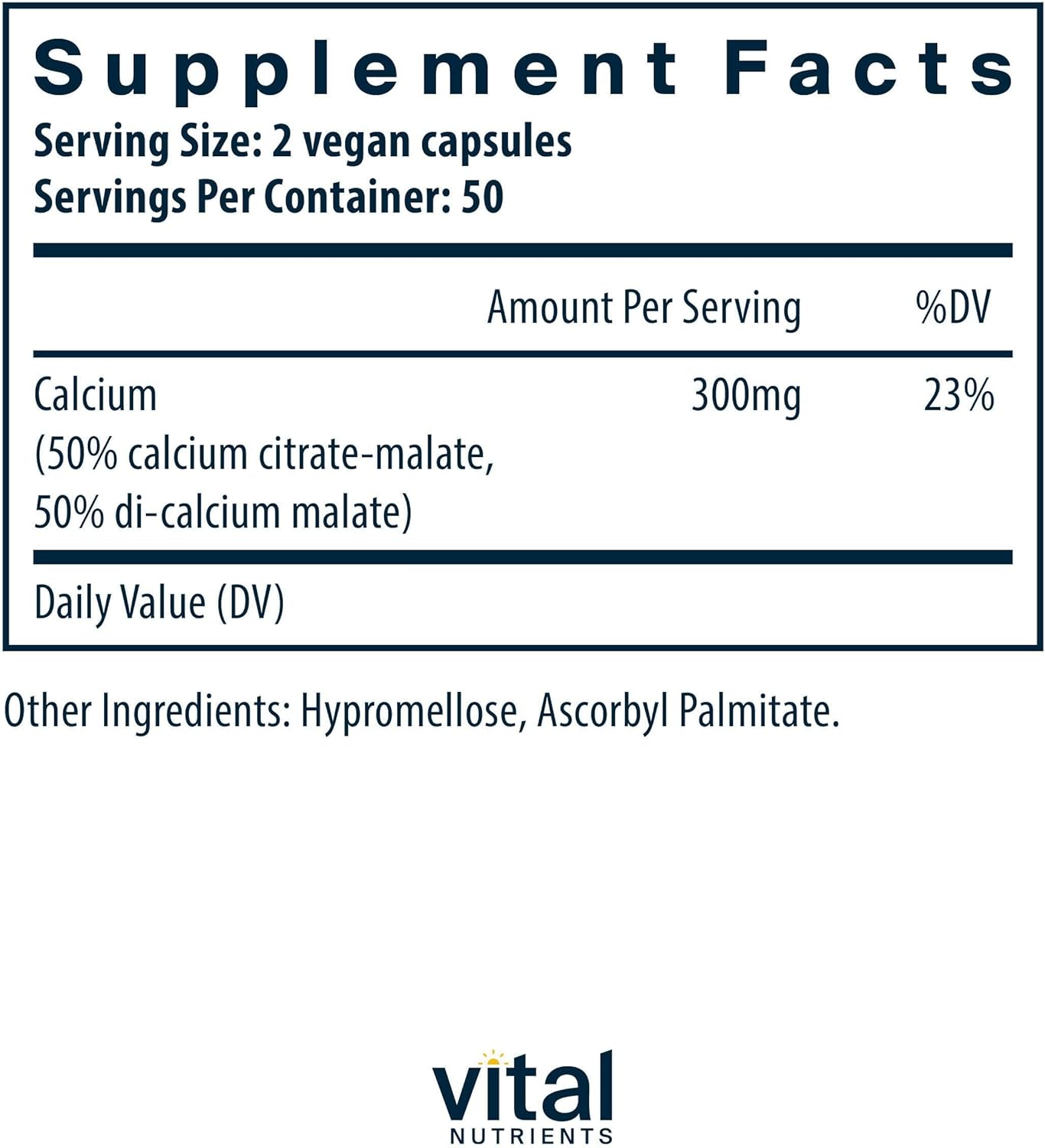 Vital Nutrients Calcium Citrate and Malate Complex 150mg | Vegan Supplement | Support Bone Strength, Muscle and Cardiovascular Health* | Gluten, Dairy and Soy Free | 100 Capsules