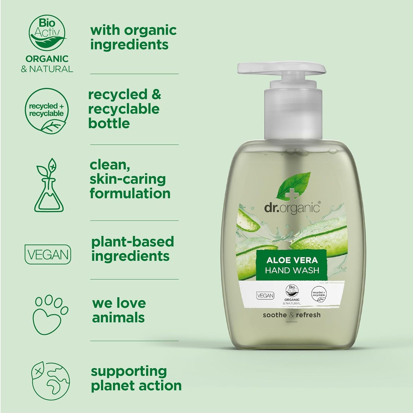 DR ORGANIC Aloe Vera Hand Wash, 0.29298 kg