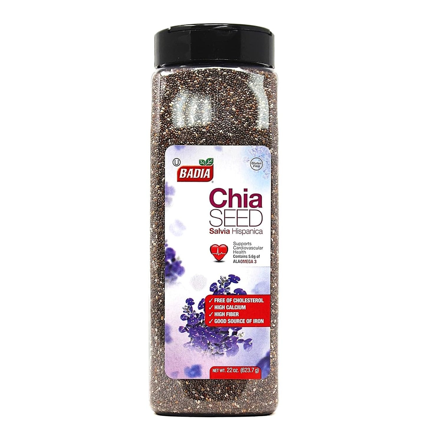 Badia Chia Seed, 22 oz – High Fiber, Omega-3, Protein, Energy Boost - Smoothies, Yogurt, Baking, Oatmeal