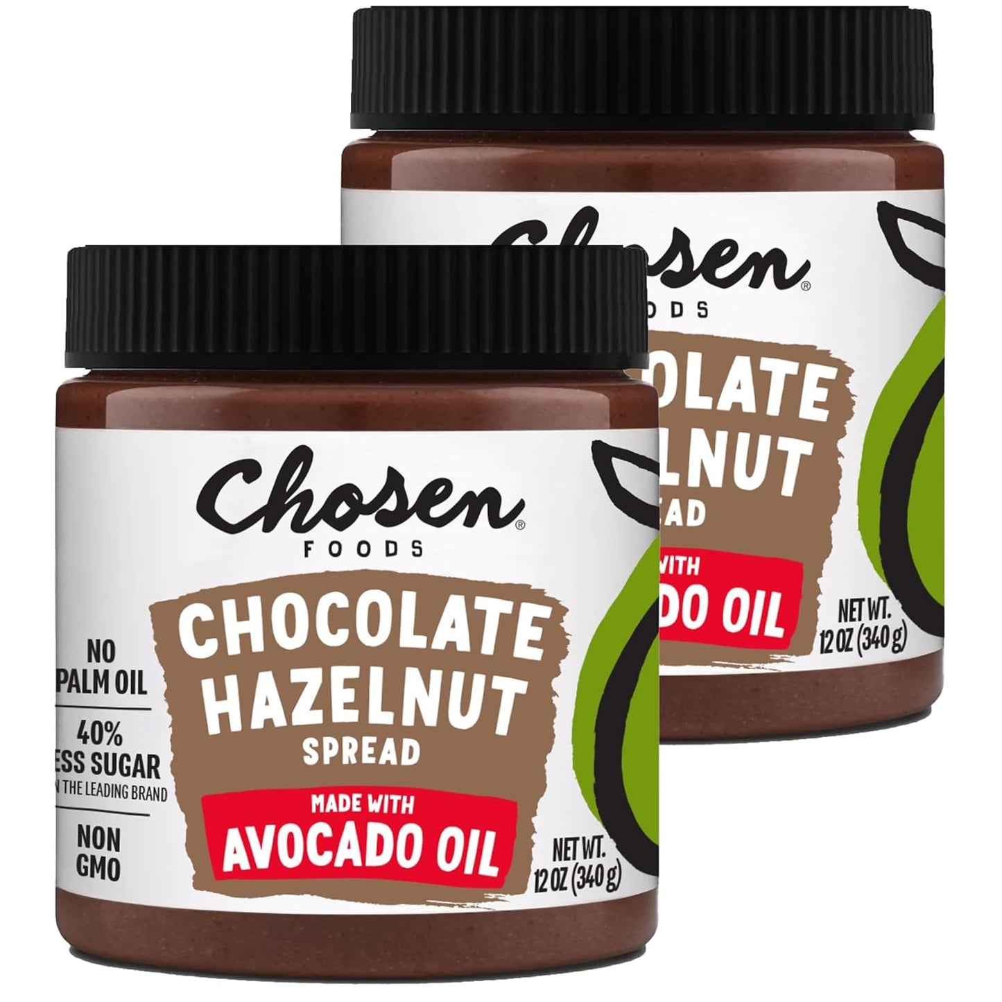 Chosen Foods Chocolate Hazelnut Spread made with 100% Pure Avocado Oil 12 oz 1-Pack