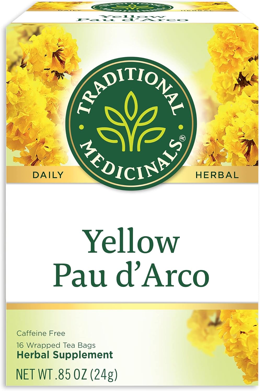 Traditional Medicinals Tea, Yellow Pau d'Arco, Everyday Wellness, 16 Tea Bags