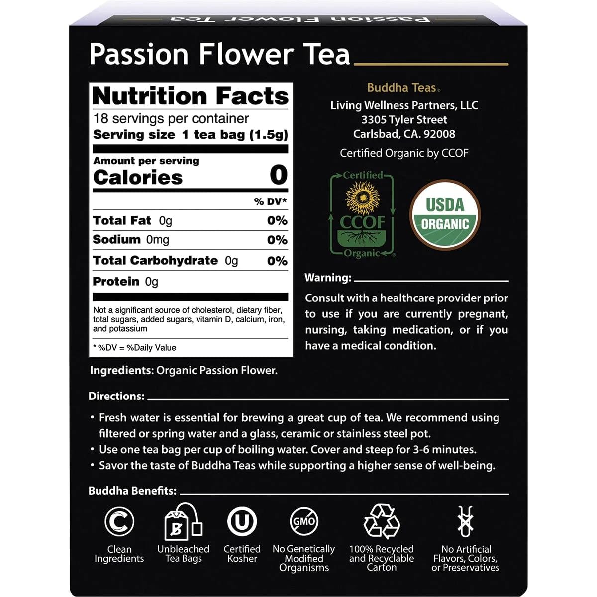 Buddha Teas Organic Dandelion Root Tea – 18 Bleach-Free Tea Bags – Caffeine-Free Tea with a Rich, Earthy Taste, Natural Source of Vitamins, Minerals, and Antioxidants, Kosher, GMO-Free