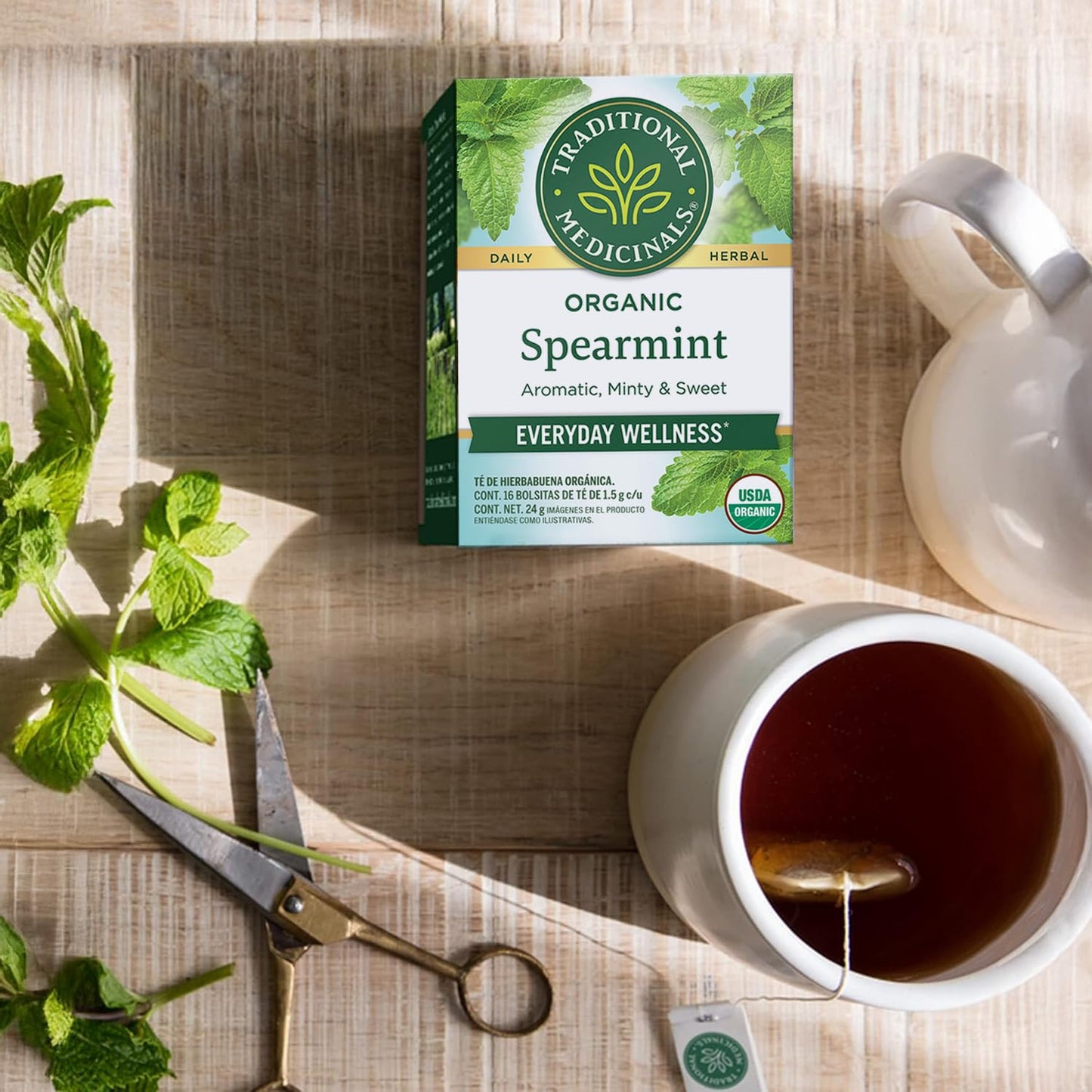 Traditional Medicinals Organic Spearmint herbal tea, Fair Trade Certified, 16 ct