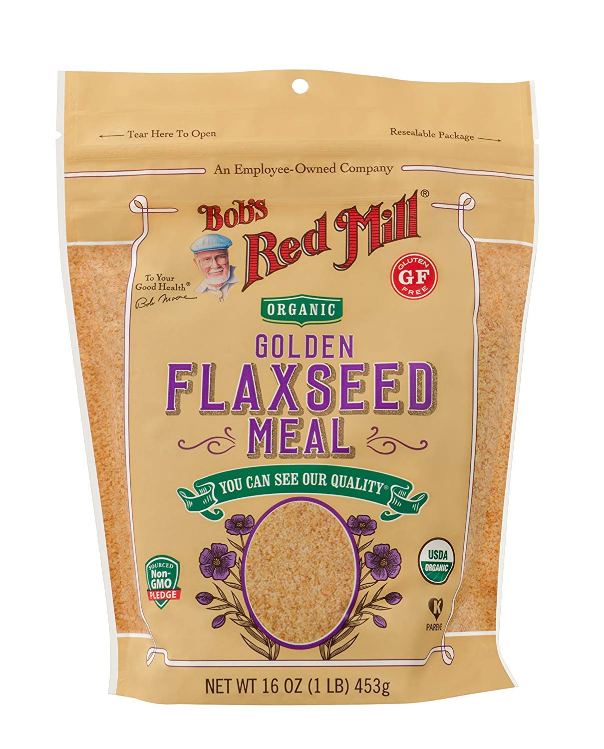 Bob's Red Mill Organic Golden Flaxseed Meal, 16oz (Pack of 1) - Non GMO, Vegan, Paleo Friendly, Keto Friendly, Kosher