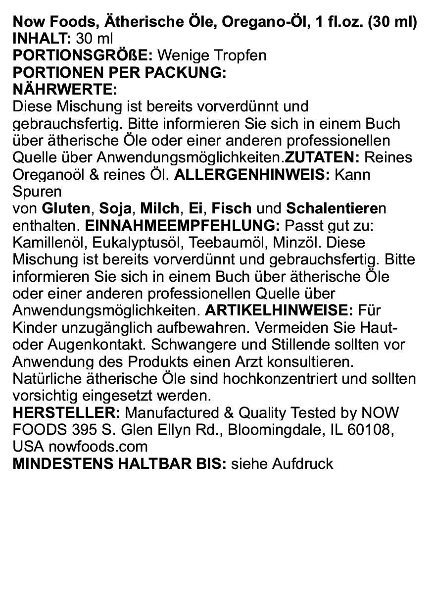 NOW FOODS Oil Of Oregano 25%, 1 FZ