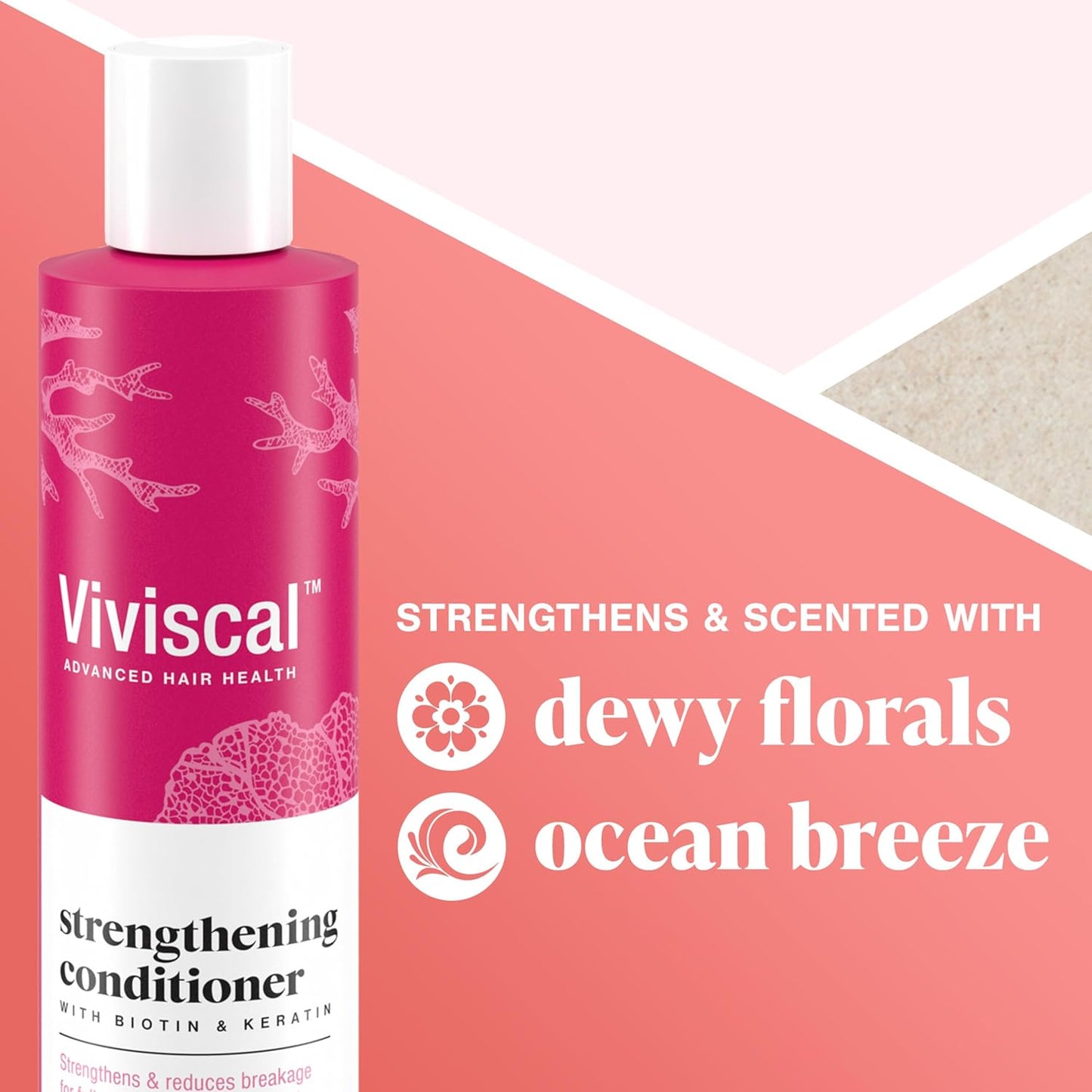 Viviscal Hair Strengthening Conditioner – Strengthens and Reduces Breakage for Fuller, Healthier Hair – With Biotin, Keratin and Marine Extracts – 250ml (8.45 Fl Oz)