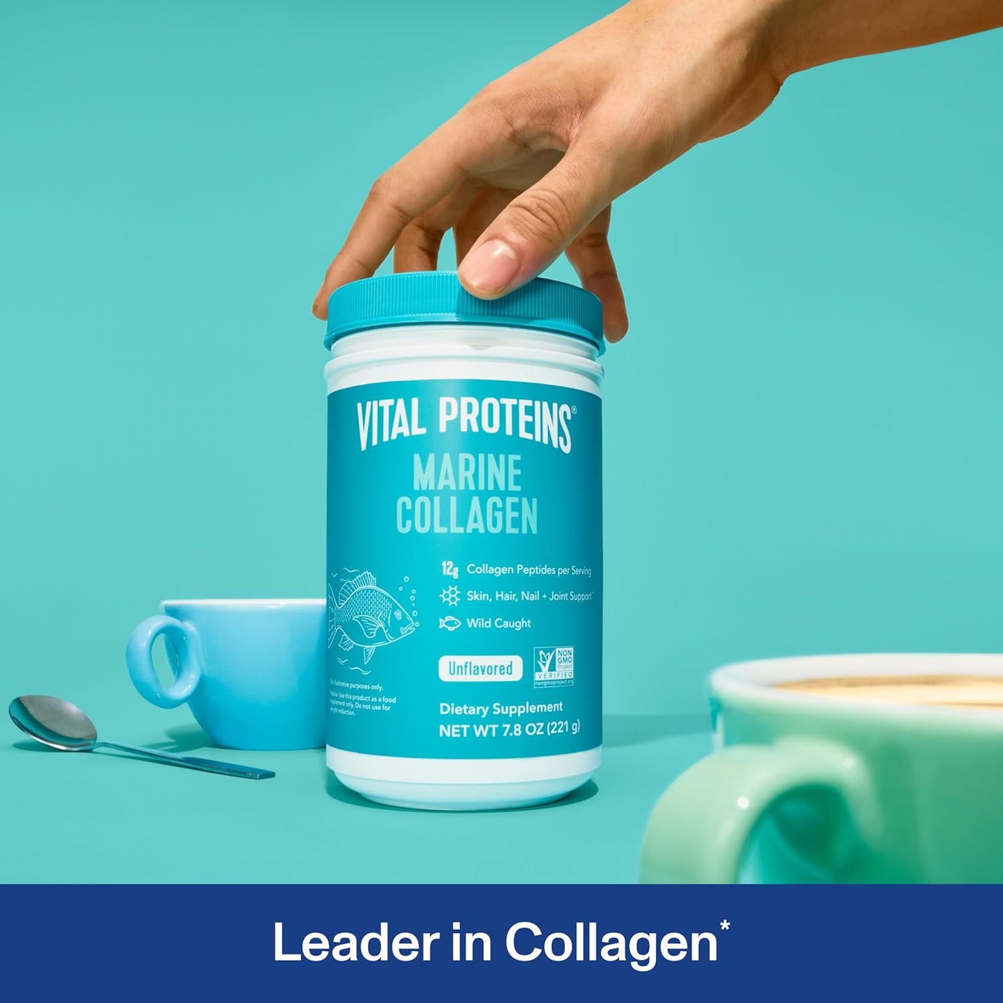Vital Proteins Marine Collagen Peptides Powder Supplement for Skin Hair Nail Joint - Hydrolyzed Collagen - 12g per Serving - 7.8 oz Canister