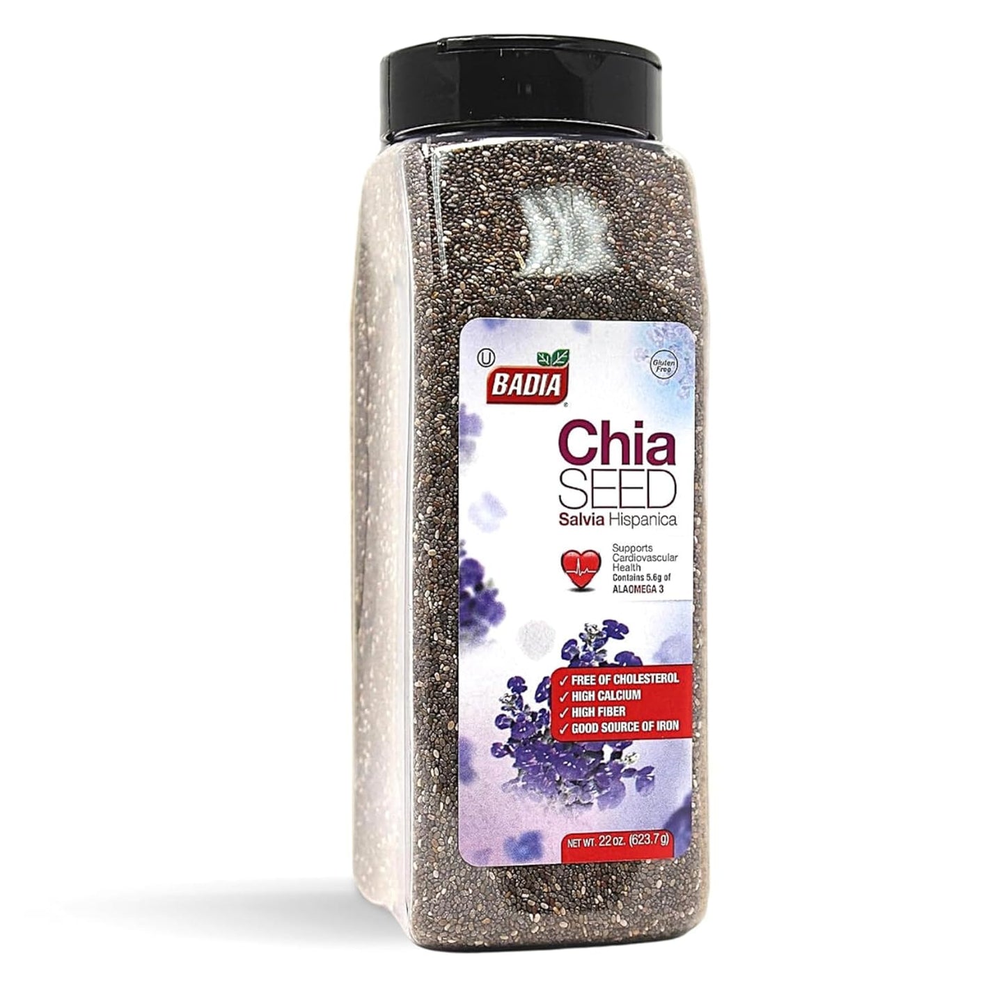 Badia Chia Seed, 22 oz – High Fiber, Omega-3, Protein, Energy Boost - Smoothies, Yogurt, Baking, Oatmeal