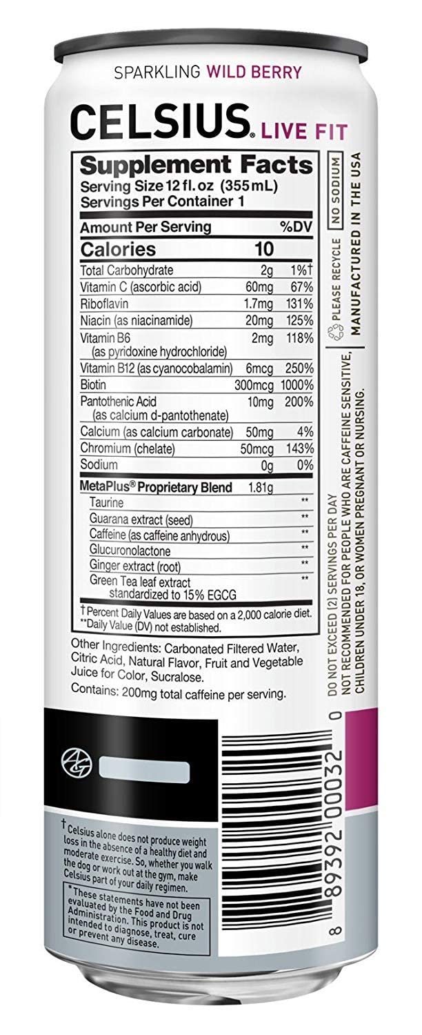 CELSIUS Sparkling Orange, Functional Essential Energy Drink 12 Fl Oz