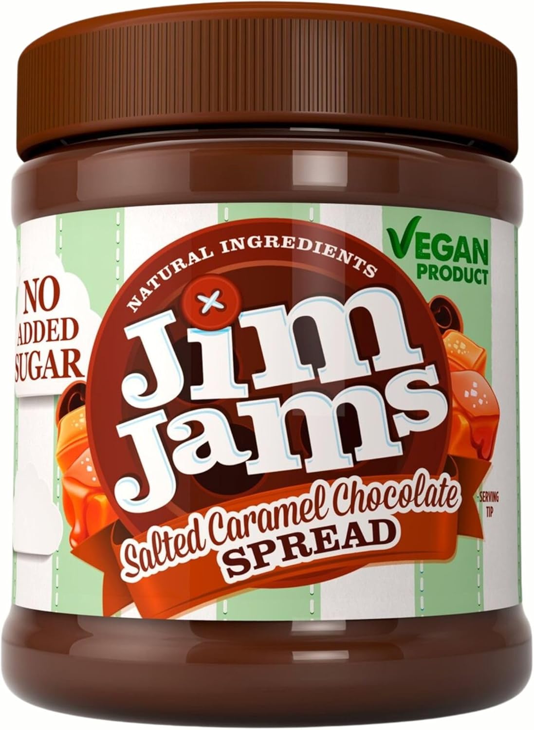 JIM JAMS Vegan No Added Sugar Salted Caramel Chocolate Spread