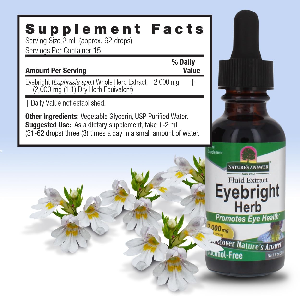 Nature's Answer Alcohol-Free Eyebright Herb, 1-Fluid Ounce