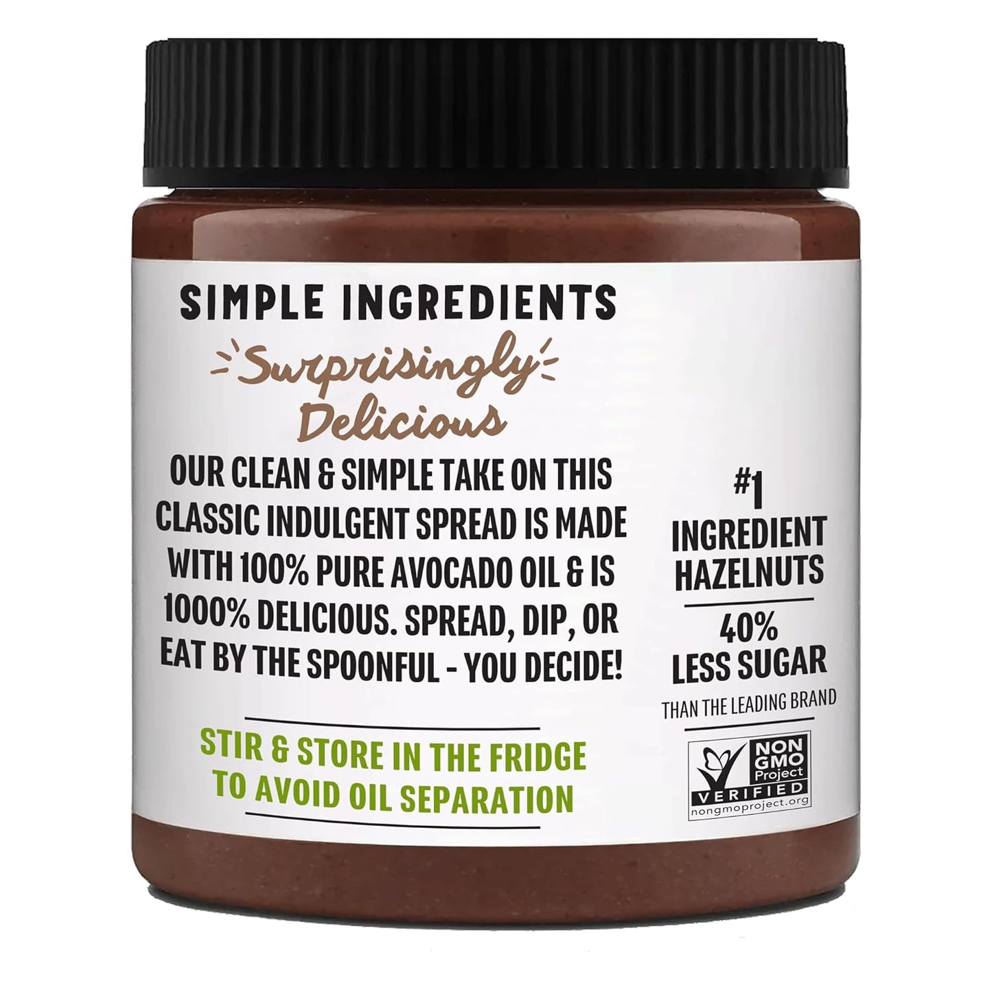 Chosen Foods Chocolate Hazelnut Spread made with 100% Pure Avocado Oil 12 oz 1-Pack