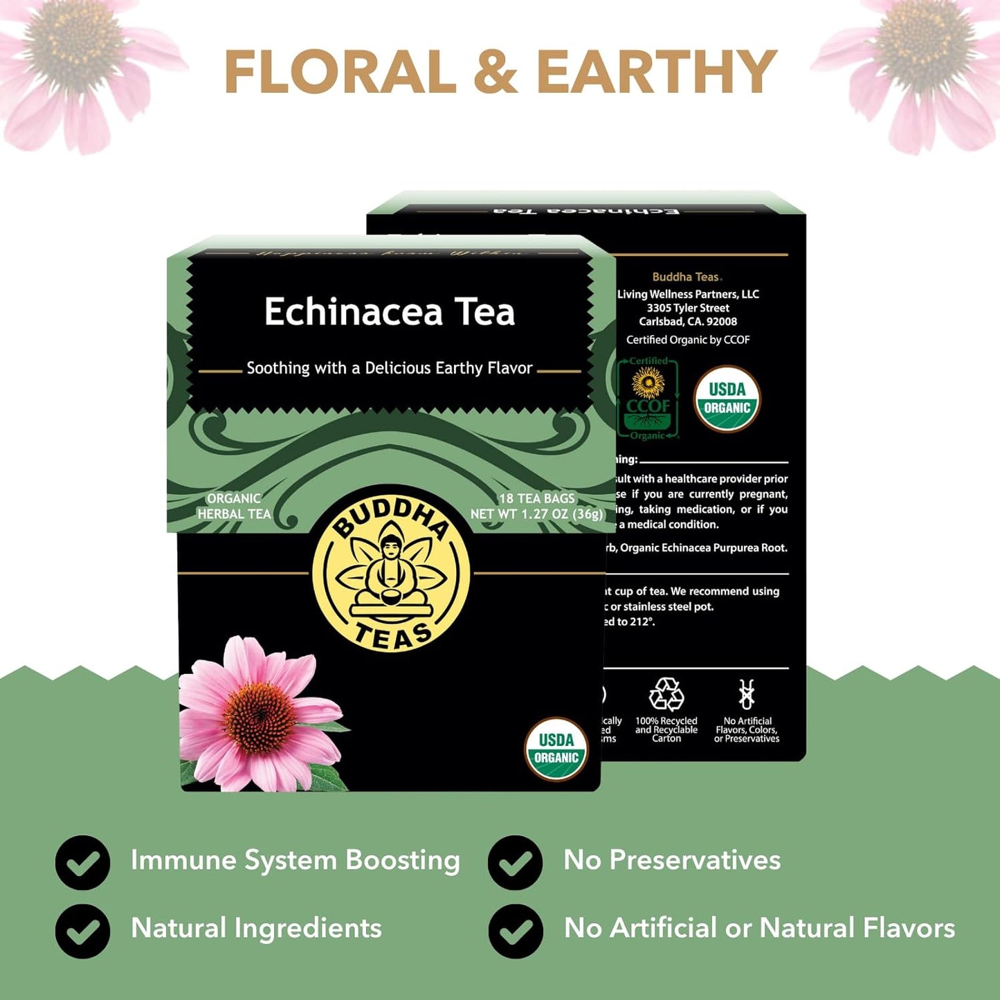 Buddha Teas Organic Dandelion Root Tea – 18 Bleach-Free Tea Bags – Caffeine-Free Tea with a Rich, Earthy Taste, Natural Source of Vitamins, Minerals, and Antioxidants, Kosher, GMO-Free