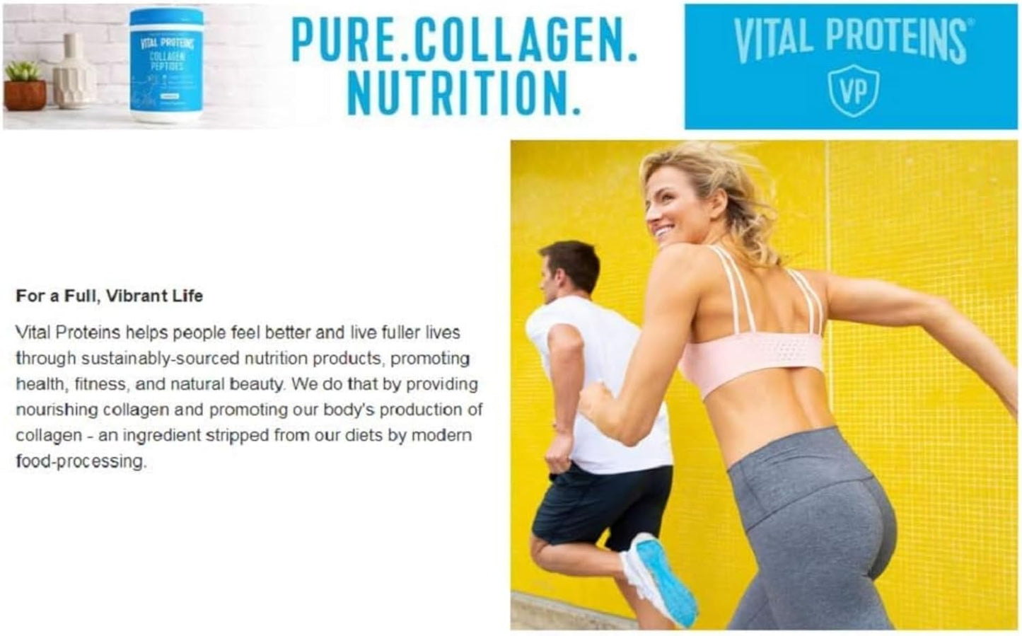 Vital Proteins Collagen Peptides Unflavored Dietary Supplement (Net Wt 24 Oz),