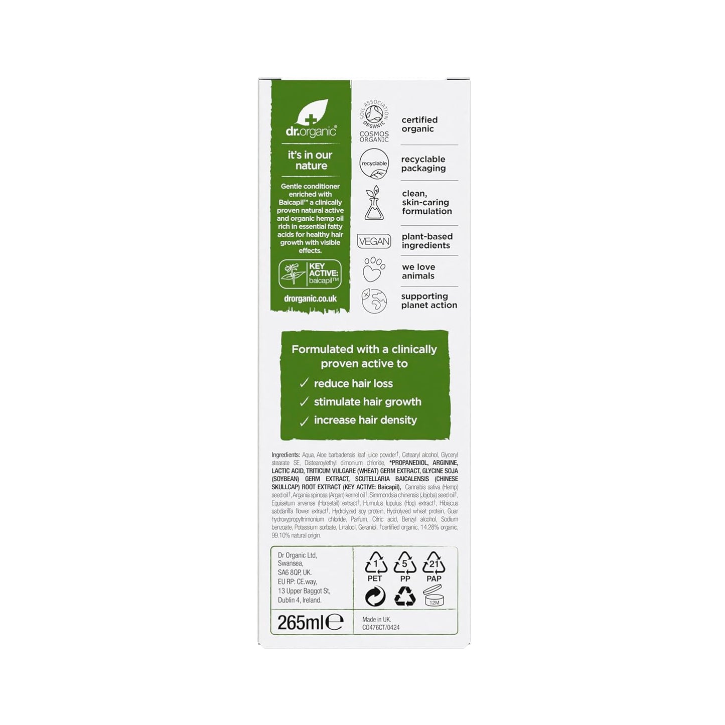 Dr Organic Hemp Oil Rescue Conditioner 265ml